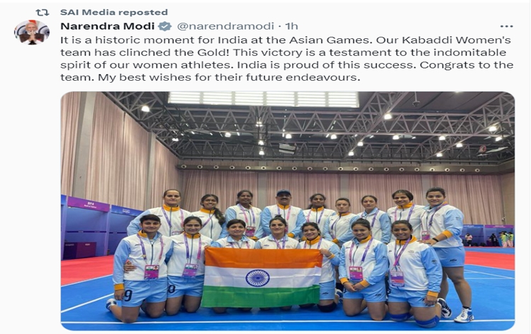 India achieves historic 100-medal mark with women Kabbadi win in Asian Games