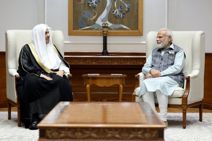 PM Modi meets MWL chief Dr Mohammad Bin Abdul karim al-Issa in New Delhi