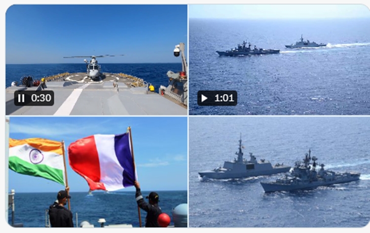 INS Rana & INS Sumedha undertook Maritime Partnership Exercise with French Navy ship FS Surcouf in Bay of Bengal