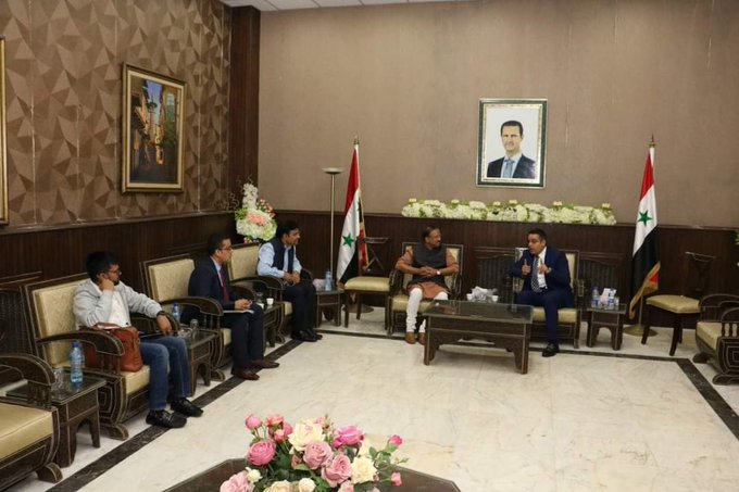 MoS V. Muraleedharan reaches Damascus on a two-day official visit to Syria