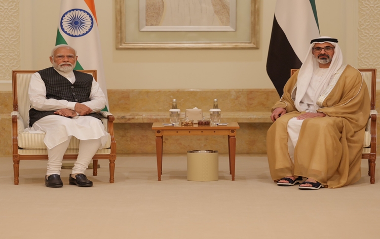 PM Modi reaches Abu Dhabi; to engage in discussions to bolster cooperation between India & UAE