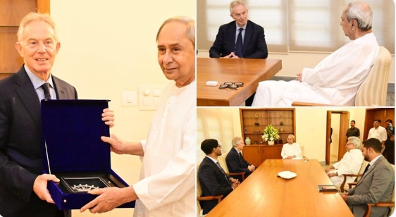 Ex-British PM Tony Blair meets Odisha CM Naveen Patnaik in Bhubaneswar