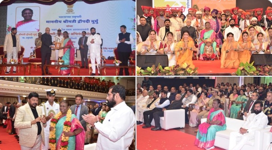 President Droupadi Murmu attends civic reception at Raj Bhavan in Mumbai