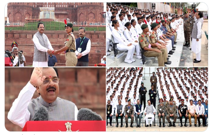 MoS for Defence Ajay Bhatt inspects preparations related to 77th Independence Day celebrations at Red Fort in New Delhi