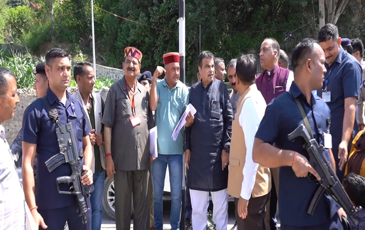 Nitin Gadkari visits Himachal to assess recent damage caused by heavy rainfall