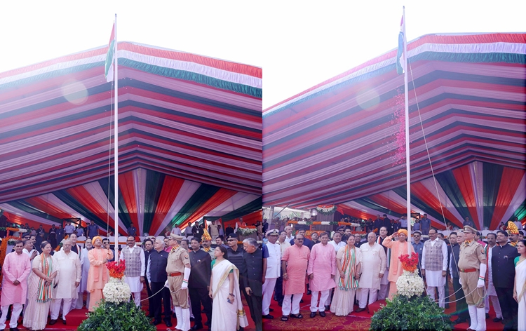 Uttar Pradesh: CM Yogi Adityanath hoists tri-colour on 77th Independence Day in Lucknow