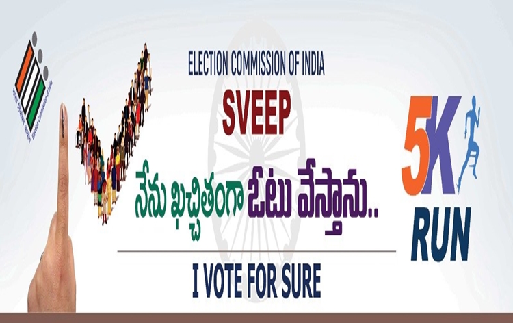 Telangana: Over 50 thousand people, especially youngsters & first-time voters enthusiastically participated in 5K run events held today
