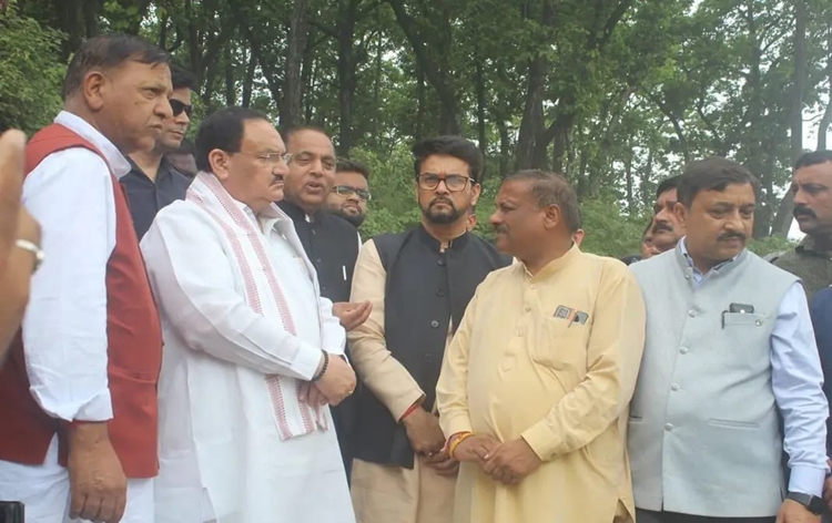 BJP President JP Nadda & I&B Minister Anurag Thakur visit Himachal Pradesh to assess damages caused by heavy rains