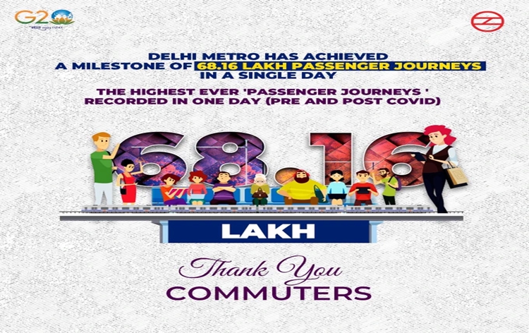 DMRC achieves a historic milestone by registering 68.16 lakh passenger journeys