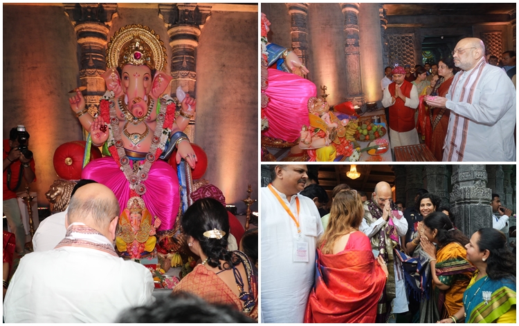 केंद्रीय गृह मंत्री अमित शाह ने मुंबई के लालबागचा राजा और बांद्रा पश्चिम गणेश पंडाल में गणपति की पूजा-अर्चना की