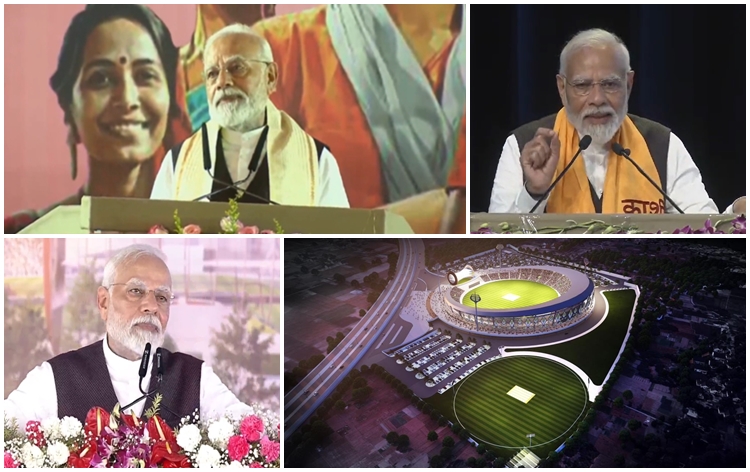 PM Modi says, Nari Shakti Vandan Adhiniyam is a visionary law to strengthen our democracy;  PM lays foundation stone of International Cricket Stadium in Varanasi, Uttar Pradesh