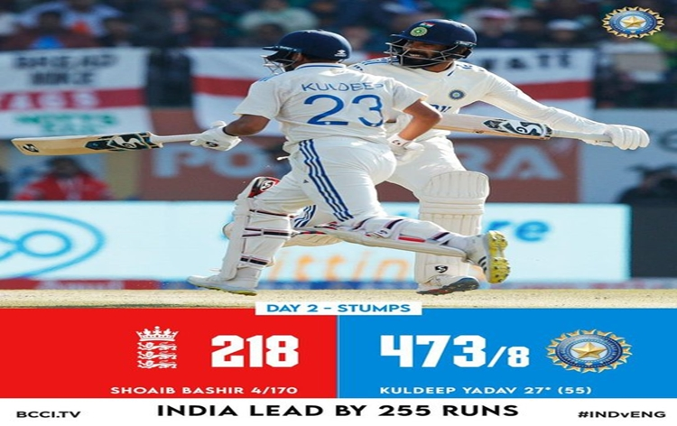 aaaIndia score 473/8 at stumps on Day 2 of 5th Test against England, lead by 255 runs
